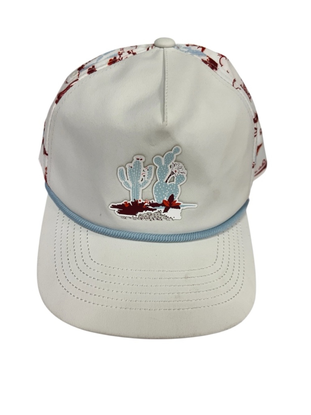 PUMA Golf Snapback Cap Hat Mens One Size Ivory Cactus Patch Desert Print